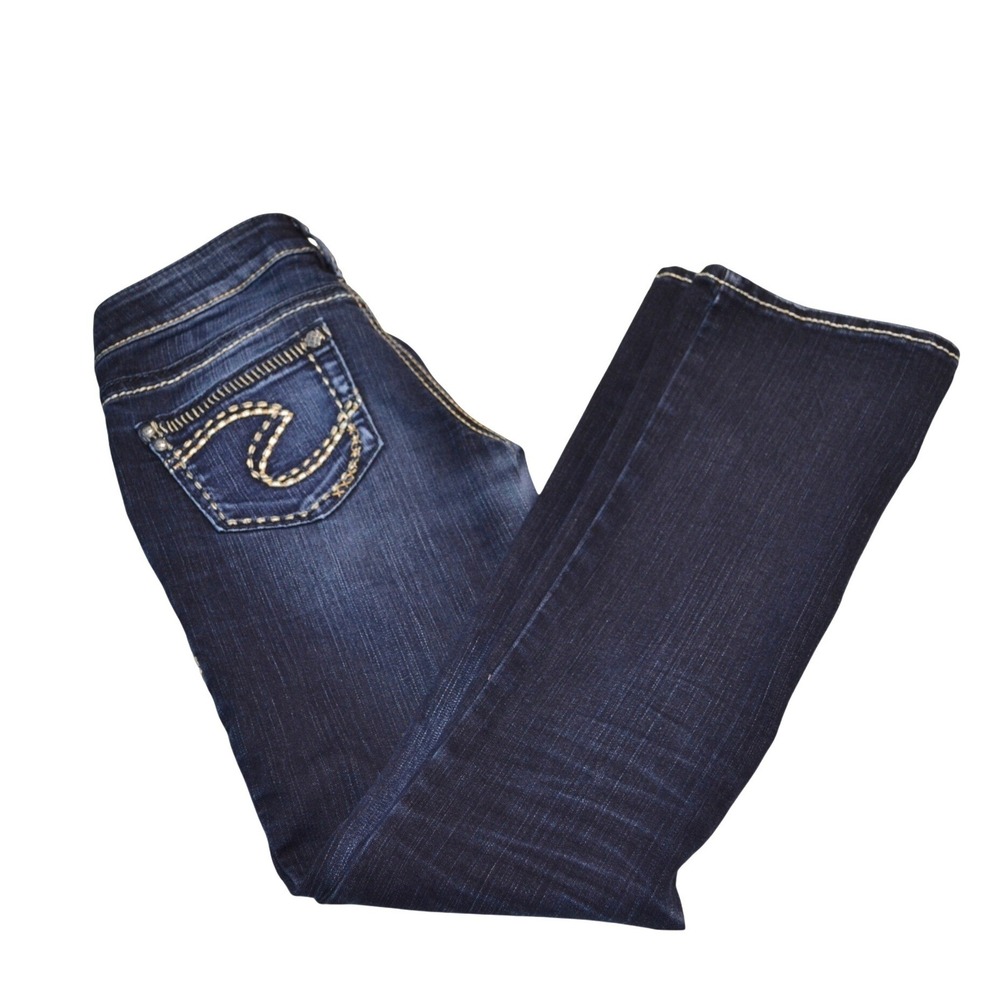 Silver Jeans Aiko Bootcut Casual Denim Western Dark Wash Blue 25/31 Low Rise